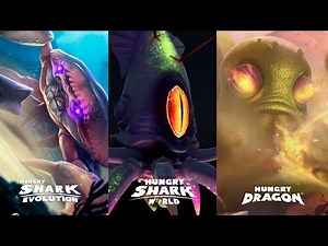 ALL BOSSES IN HUNGRY GAMES 2022! Hungry Shark World vs Hungry Shark Evolution VS Hungry Dragon