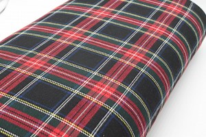 Black & Red Tartan Fabric: Polyviscose Blend With Matching Thread - Etsy