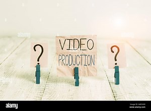 Handwriting text Video Production. Conceptual photo process of converting an idea into a video Filmaking Scribbled and crumbling sheet with paper clip Stock Photo - Alamy