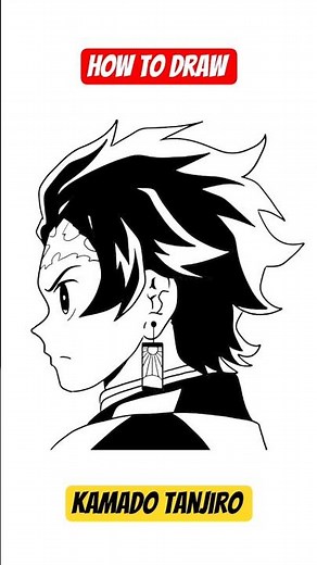 How to draw Tanjiro Side View Tanjiro Kamado Demon Slayer #shorts #tanjiro #tanjirokamado