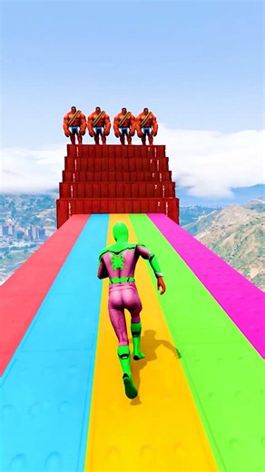 GTA 5 Epic Water Ragdolls | Spider-Man Jumps / Fails ep.18595 #shorts