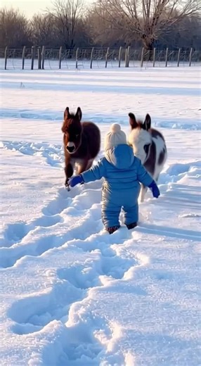 Miniature donkeys playing with baby #minidonkey #donkeysanctuary #donkplanet