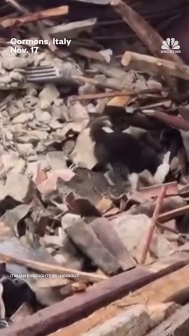 Homes collapse in Italy following flooding