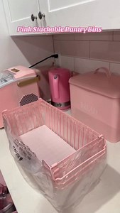Pink kitchen new addition! Pink stackable bins for snacks and/or fruits 🩷🥰 | Roderica Scott