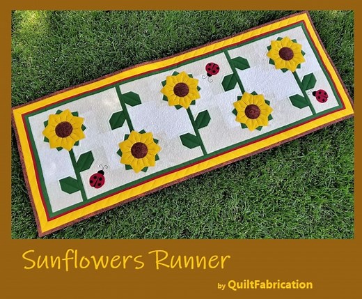 Sunflower Table Runner, Quilt Pattern, PDF Instant Download, Modern Dresden Flowers - Etsy