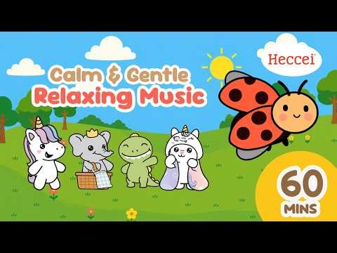 Calm Music for Toddlers 🌙 1 Hour of Relaxing Cartoons for Sleep & Quiet Time | Heccei Friends