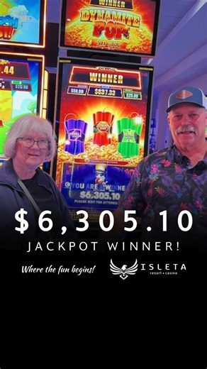 Lucky winner, Kathy, won a $6,305.10 jackpot playing the Dynamite Pop Red Rush slot machine!💥💲🧨 Enjoy your winnings and congratulations from us at Isleta Resort & Casino - Where the Fun Begins!🤩 . . . #jackpot #isletaresortandcasino #CasinoNight #StayAndPlay #CasinoVibes #slotjackpot #albuquerque #IsletaCasino #NewMexico #PlayAndWin #CasinoLife #NM #isleta #wherethefunbegins #abq #DynamitePopRedRush #DynamitePopSlots | Isleta Resort & Casino