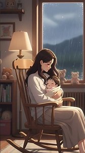 Rainy Night Rocking Chair 🌧️🪑 | Cozy Mom & Baby Sleep ASMR 🍼 Gentle Rain Ambience for Deep Sleep