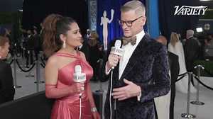 "She's a genius and a good kisser." Salma Hayek's most fun day on the set of 'House Of Gucci' was when Lady Gaga gave her an unscripted kiss: "She walked across the room and smooched me." https://bit.ly/35cWSfT | Variety On the Carpet presented by DIRECTV | Variety