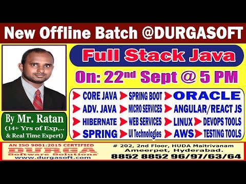 Full Stack Java Offline Training @ DURGASOFT