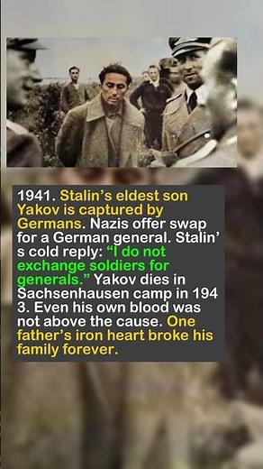 Stalin Refused to Save His Own Son from Nazi Camp! 😔 Yakov’s Tragic Fate