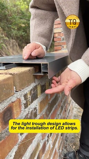 LED strip aluminum alloy wall coping#parapetwall #capping #aluminum #villa #design #outdoor