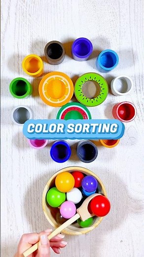 Watch Your Toddler Master Color Recognition | Wooden Ball Sorting Activity #learning #colors #fun
