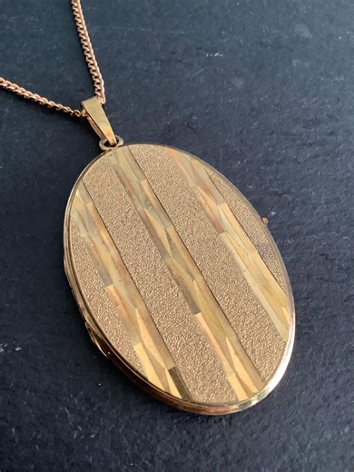 Rolled Gold Large Locket on Chain - Etsy