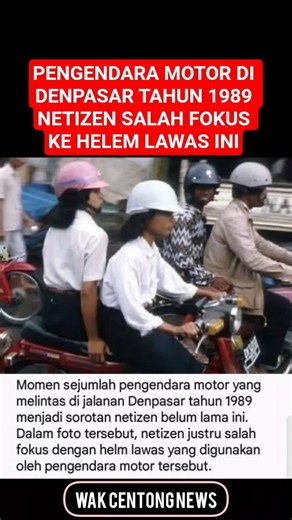 PENGENDARA MOTOR DI DENPASAR TAHUN 1989 NETIZEN SALFOK SAMA HELM LAWAS INI #shortsvideo