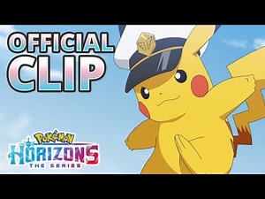 Captain Pikachu vs. Sprigatito & Fuecoco | Pokémon Horizons: The Series | Official Clip