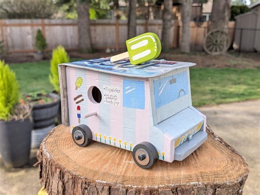 Birdhouse, Popsicle Truck, With License Plate Roof (WA A63498F) - Etsy