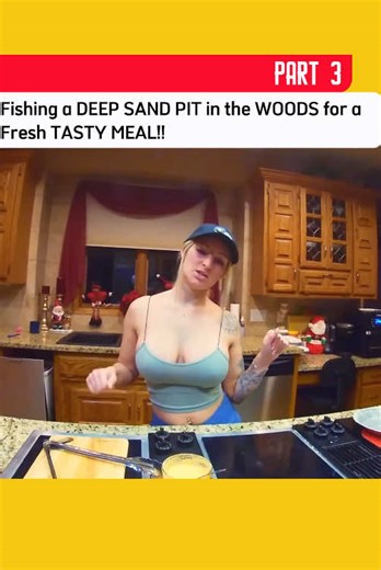 Fishing a DEEP SAND PIT in the WOODS for a Fresh TASTY MEAL!- Part 3 | Fishing