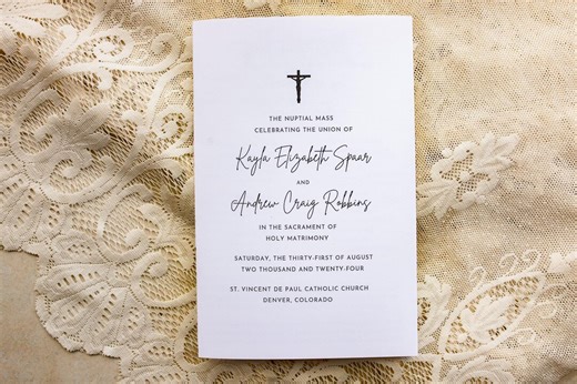 Full Catholic Wedding Program Template, Nuptial Mass Order of Service, Editable Canva Ceremony Booklet - Etsy