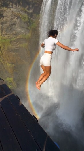 The Perfect Jump in Iceland #iceland #jump #trampoline