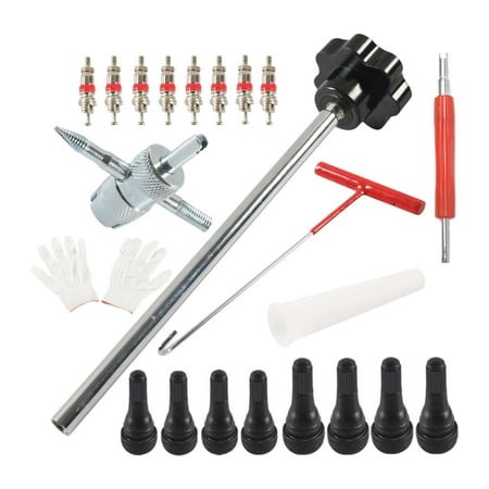 DYNWAVECA Quick Change Tire Valve Tool Kit Directly, Replace, Multipurpose, Tire Valve Stem Puller, Installer Tool for ATV Car Truck Black 22 Pieces - Walmart.ca