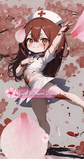 🌸「Blood Blossom Dance」#short #aivideo #Ephemeral #Dance #Sakura #chibinurse #FYP #Beautiful