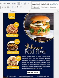 Food Flyer Design in MS Word Tutorial