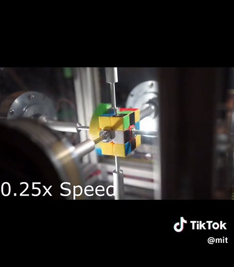 A robot developed by MIT students Ben Katz and Jared Di Carlo can solve a Rubik’s Cube in a record-breaking 0.38 seconds. Video: MIT Mechanical Engineering #rubikscube #solving #robot #recordbreaking
