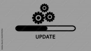 System update and processing bar icon isolated . Updating bar icon and updating software.Glowing neon operating system upgrade concept, software updating and process, loading,processing.4k