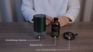 Christmas Essential Oil Diffuser, Waterless Scent Diffusers for Home Large Room, Rechargeable Atomizing Humidifier with 7-Color Night Light, Ultrasonic Air Freshener Machine (Green)