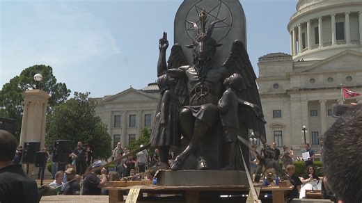 Satanic Temple statue unveiled at the Arkansas State Capitol