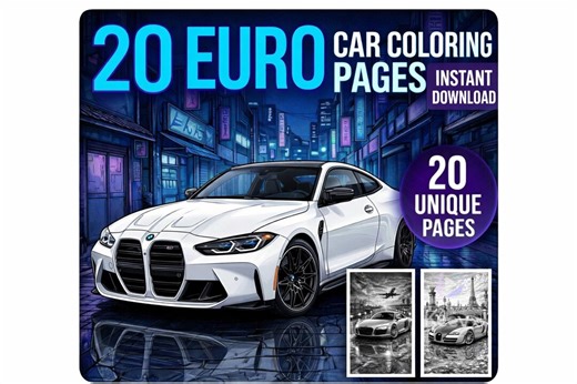 20 Euro Performance Car Coloring Pages – BMW, Audi, Porsche (digital Download) - Etsy