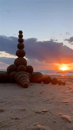 Sand sculpture sunset timelapse