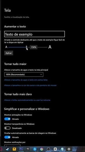 How to increase the font size in Windows 10 #dicasodorizzi