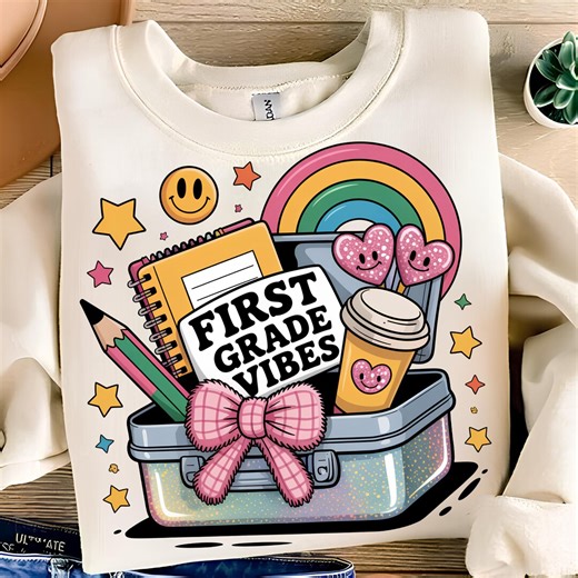 First Grade PNG, Tshirt Designs, 1st Grade PNG, First Grade Teacher, First Grade Shirt, First Grade Vibes PNG, Digital Download - Etsy