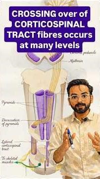 Decusation of Corticospinal Tract fibres easy in hindi | medulla anatomy in hindi #shorts #anatomy