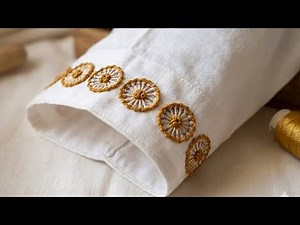 Elegant and simple hand work design for kurti.