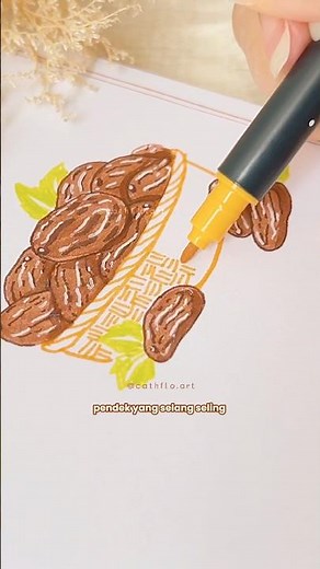 Cara Gambar Kurma Aesthetic #art #lebaran #menggambar #drawing #tutorialmenggambar