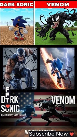 DARK Sonic Battles Venom in Crazy Speed Fight #shorts