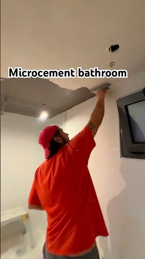 A preview of a microcement bathroom all continuous, no visual cut with modern style #gibraltar