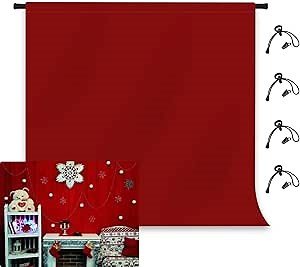 10x10ft Red Backdrop Red Portrait Background for Photography Screen Video Recording Parties Curtain Birthday Decor (Include Clamps) KUKX051