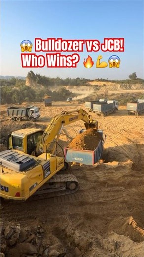 😱 Bulldozer vs JCB 💥 Ultimate Dangerous Working Battle | Heavy Construction Machines #shorts