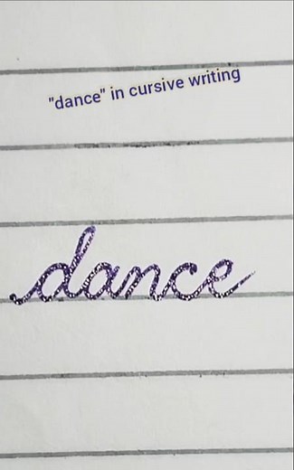 "dance" in cursive writing #handwriting #viralshorts #calligraphy