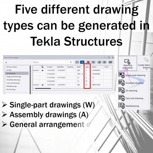 Drawing types in Tekla Structures #tekla #detailing # #architecture #engineering #beginners