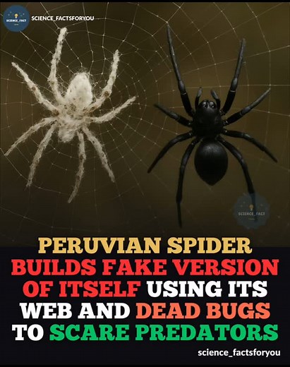 Science Facts on Instagram: "🕷️ This spider builds a fake version of itself out of leaves and bugs to trick predators. In the depths of the Peruvian Amazon, scientists have discovered a spider with an extraordinary trick: it builds a near-perfect decoy of itself out of leaves, debris, and insect remains. Thought to be a new species within the Cyclosa genus, this spider creates fake replicas complete with legs, a head, and an abdomen—an unusually detailed construction never before documented in 