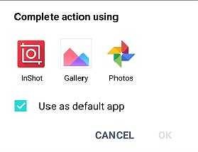 How to change default video player in android nougat