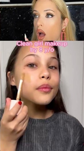 Make-up tutorial by 8 years old 🫶yes or not? #makeup #tutorial #makeuptutorial #girls #cute
