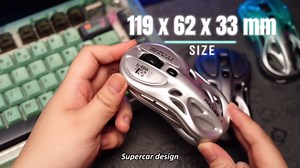 Tri-Mode Wireless Mouse (2.4G/Bluetooth/Wired), Hollow Design, RGB, 4800 DPI, Rechargeable Type-C for Mac/Laptop/iPad (Gaming/Office) - White & Gray Gradient