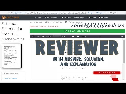 STEM ENTRANCE EXAM REVIEWER PART II | JHS MATH TOPICS | TAGALOG