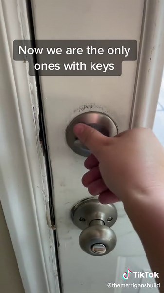 An hour after closing, all exterior doors got brand new locks #themerrigansbuild#build #diy #renovate #home #buildtok